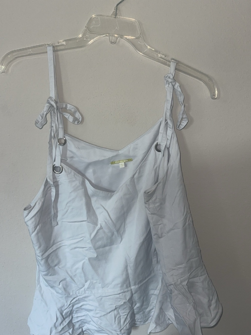 Gianni Bini White Tie-Shoulder Camisole Top